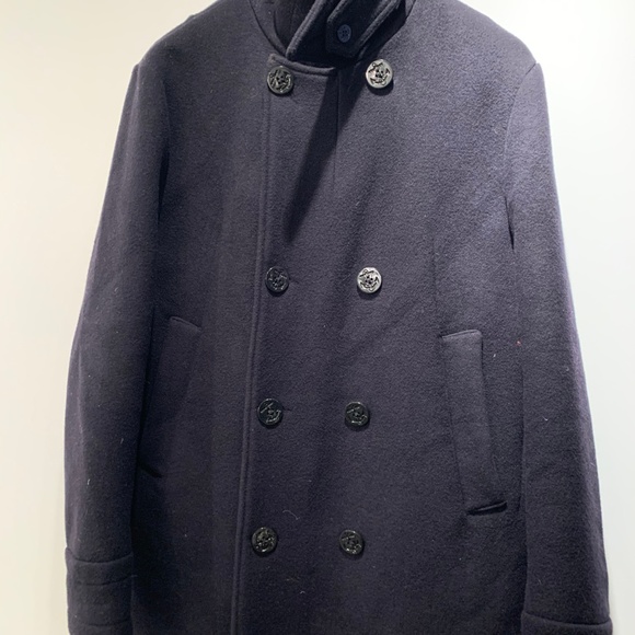 Hackett Pea Coat - Navy - 100% Wool - Picture 4 of 7